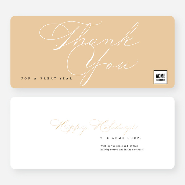 Grateful Tidings Business Holiday Cards & Business Christmas Cards - Yellow