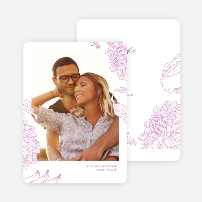 Celebration Blossoms Save the Date Cards - Purple