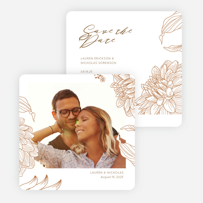 Celebration Blossoms Save the Date Cards - Orange