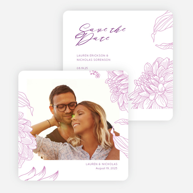 Celebration Blossoms Save the Date Cards - Purple
