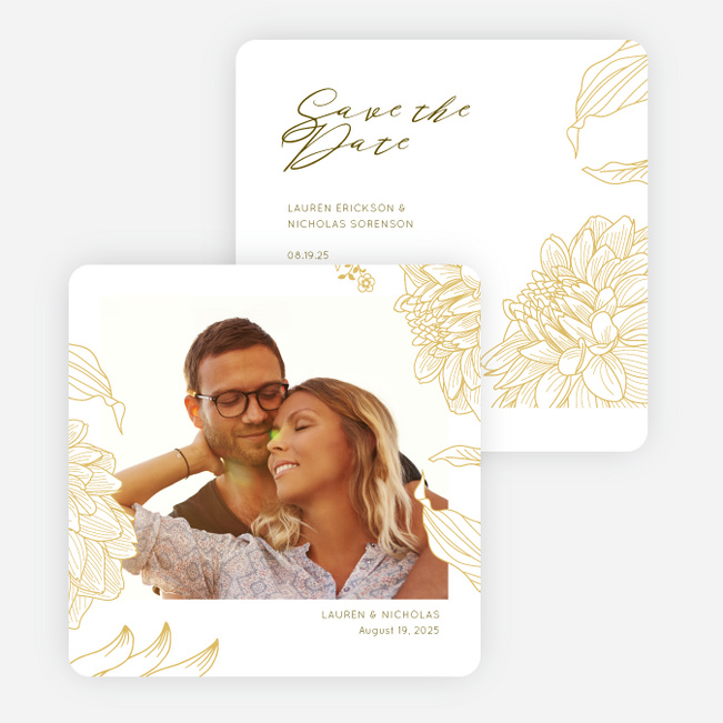 Celebration Blossoms Save the Date Cards - Yellow