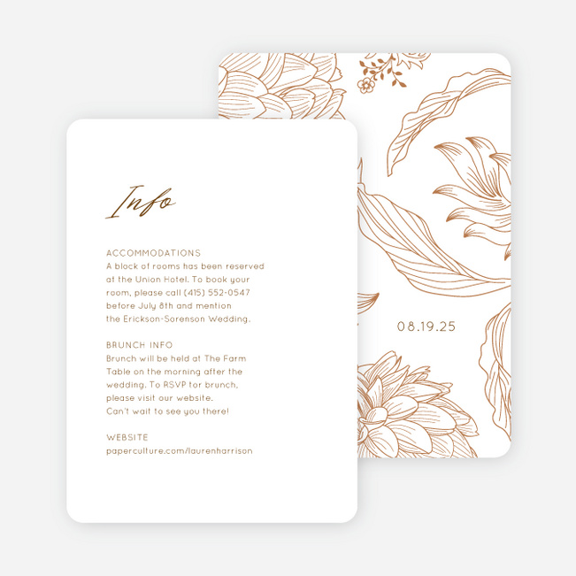 Celebration Blossoms Wedding Information Cards - Orange