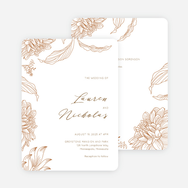 Celebration Blossoms Wedding Invitations - Orange