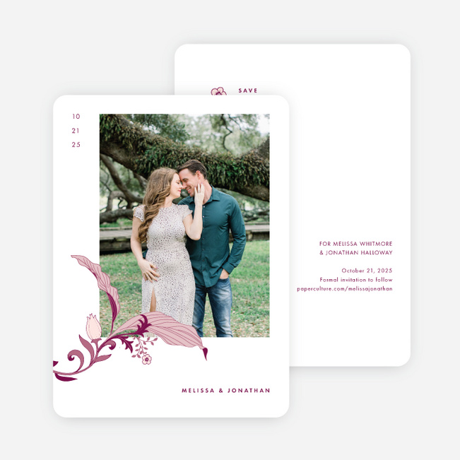 Romantic Simplicity Save the Date Cards - Red