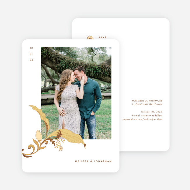 Romantic Simplicity Save the Date Cards - Yellow