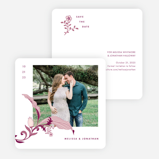 Romantic Simplicity Save the Date Cards - Red