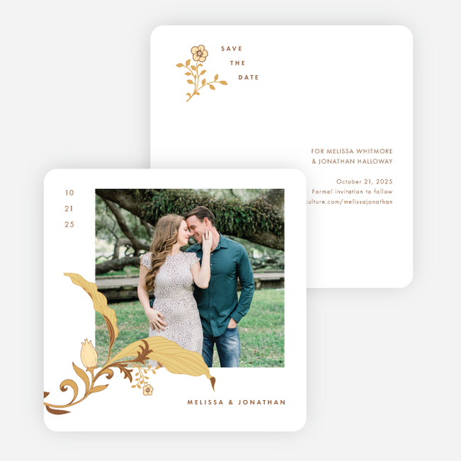 Romantic Simplicity Save the Date Cards - Yellow