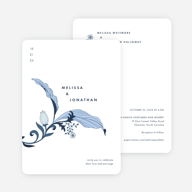 Romantic Simplicity Wedding Invitations - Blue