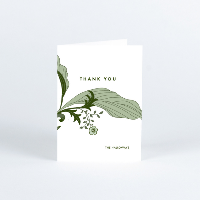 Romantic Simplicity Wedding Thank You Cards - Green