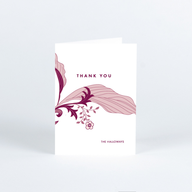 Romantic Simplicity Wedding Thank You Cards - Red