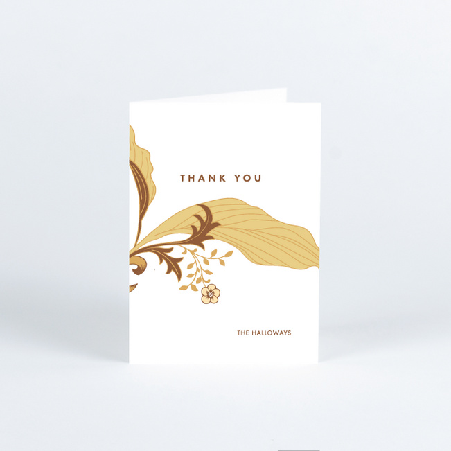 Romantic Simplicity Wedding Thank You Cards - Yellow