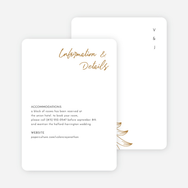 Spring Bloom Wedding Information Cards - Yellow
