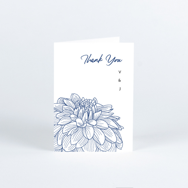Spring Bloom Wedding Thank You Cards - Blue