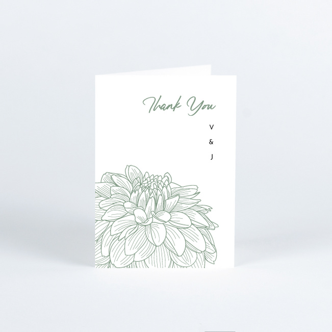 Spring Bloom Wedding Thank You Cards - Green