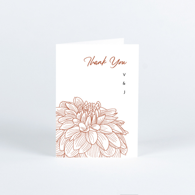 Spring Bloom Wedding Thank You Cards - Orange