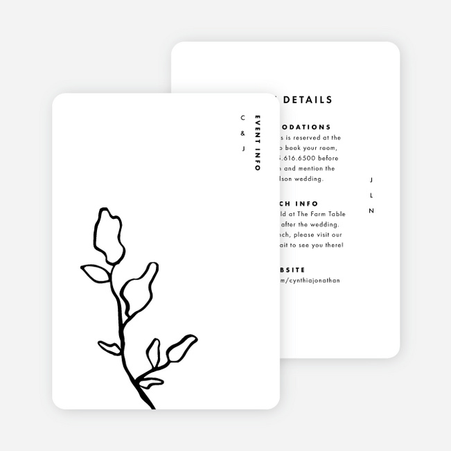 Lasting Love Wedding Information Cards - White