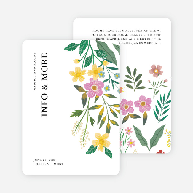 Morning Fields Wedding Information Cards - Multi