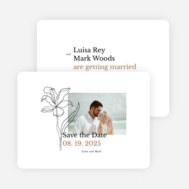 Elegant Iris Save the Date Cards - Orange