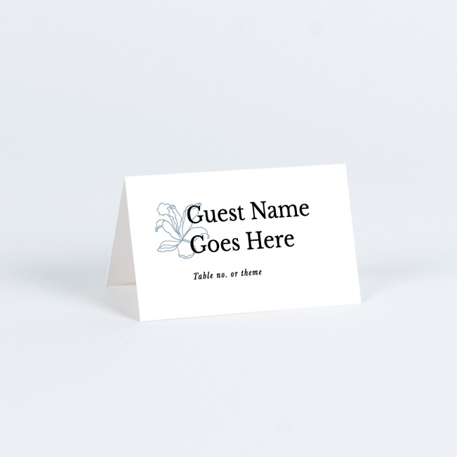 Elegant Iris Wedding Name Cards & Place Cards - Blue