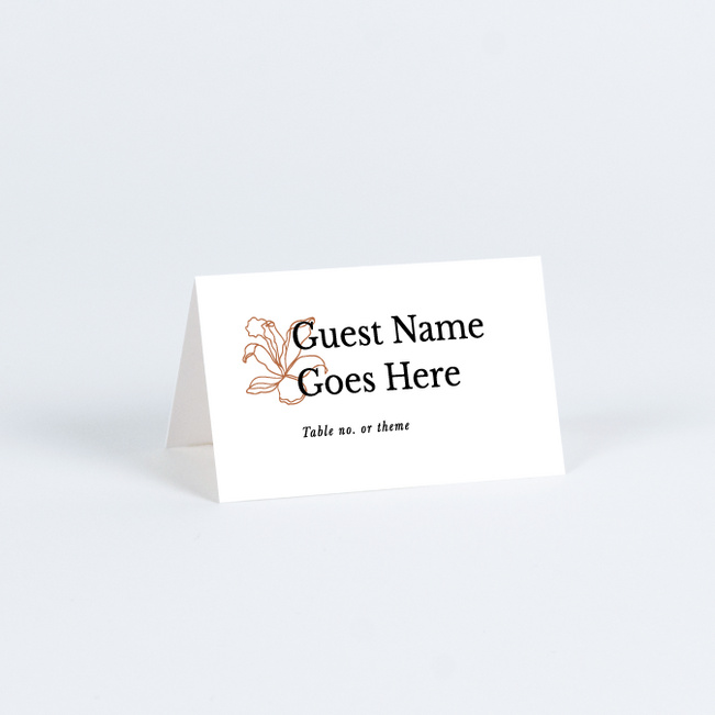 Elegant Iris Wedding Name Cards & Place Cards - Orange