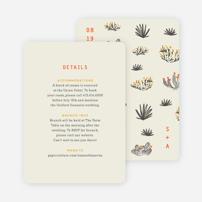 Modern Sedona Wedding Information Cards - Beige