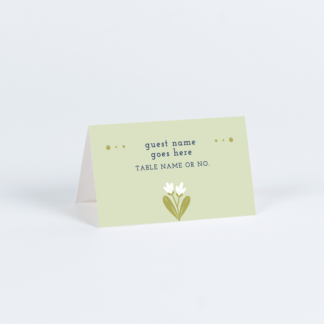 Floral Ring Wedding Name Cards & Place Cards - Blue