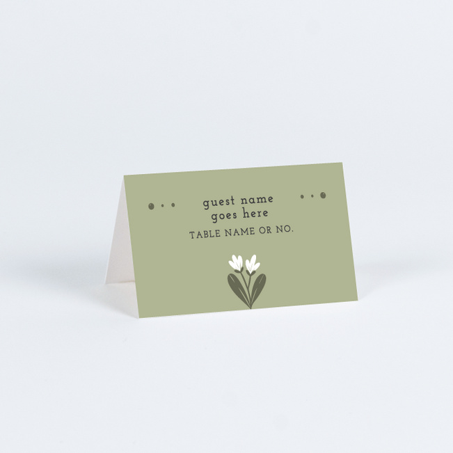 Floral Ring Wedding Name Cards & Place Cards - Gray