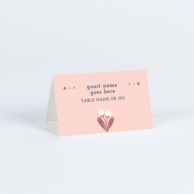 Floral Ring Wedding Name Cards & Place Cards - Purple