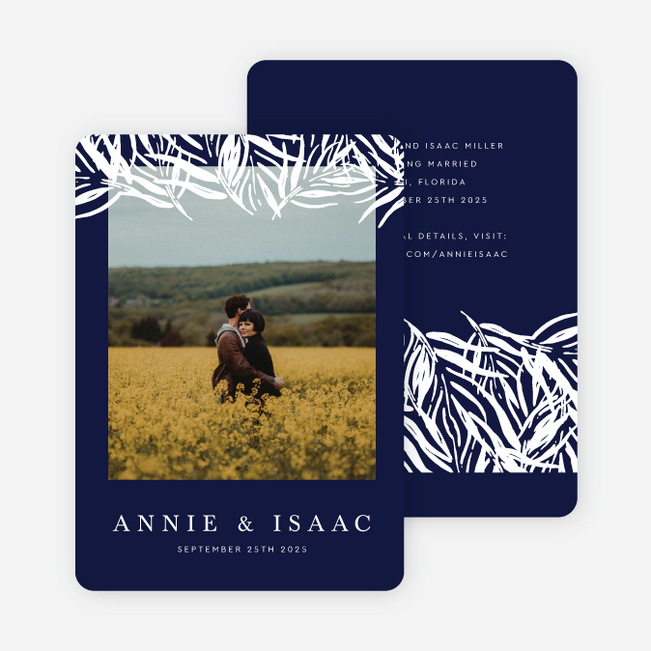 Canopy Of Fronds Save the Date Cards - Blue