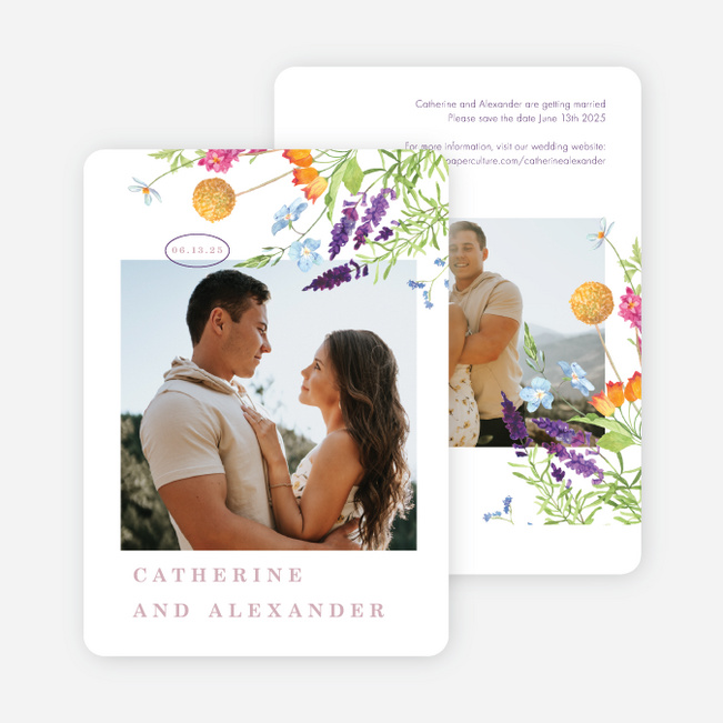 Country Wildflowers Save the Date Cards - Multi