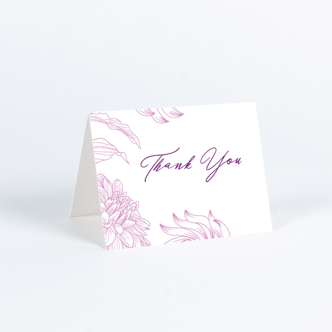 Celebration Blossoms Wedding Thank You Cards - Purple