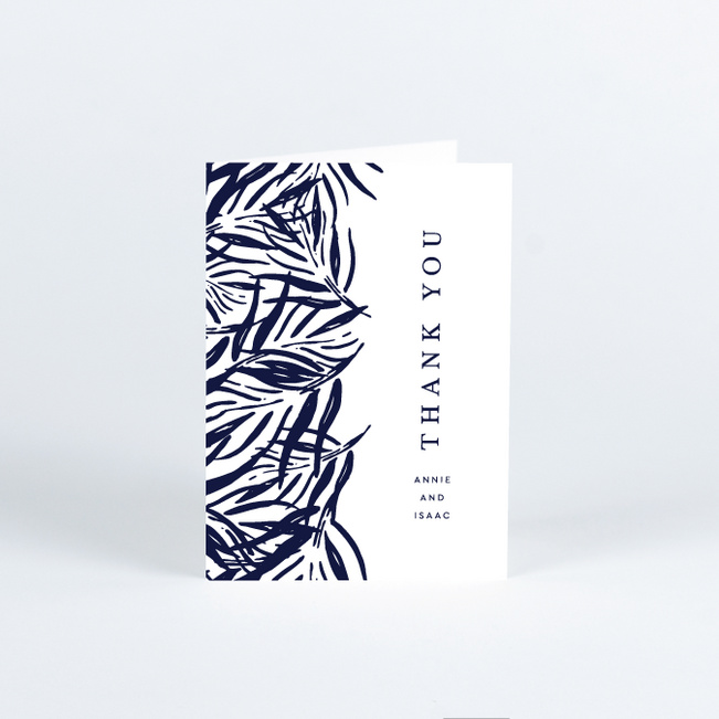 Canopy Of Fronds Wedding Thank You Cards - White
