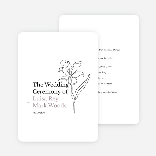 Elegant Iris Wedding Programs - Purple