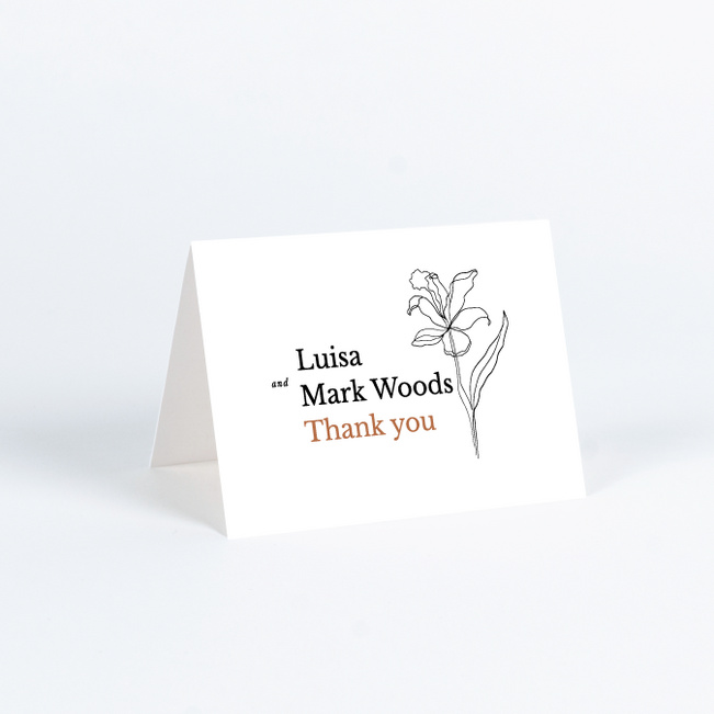 Elegant Iris Wedding Thank You Cards - Orange