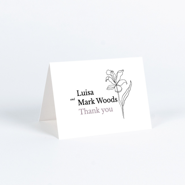 Elegant Iris Wedding Thank You Cards - Purple