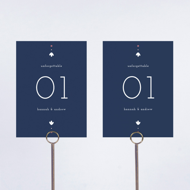 Floral Ring Wedding Table Cards - Purple