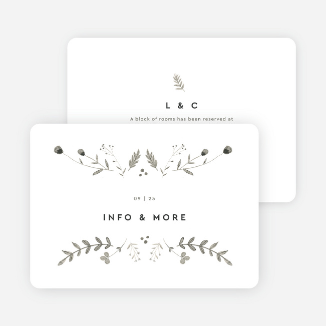Rustic Sprigs Wedding Information Cards - White