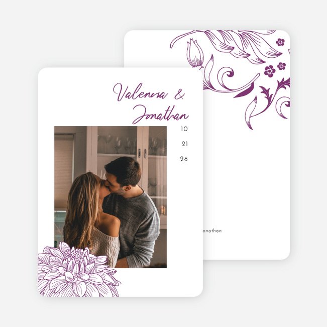 Spring Bloom Save the Date Cards - Purple