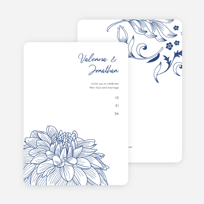 Spring Bloom Wedding Invitations - Blue