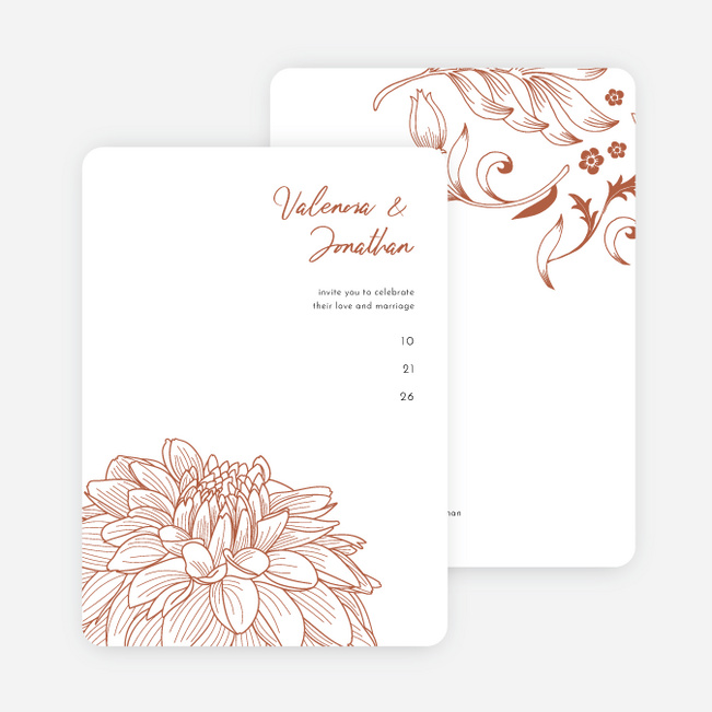 Spring Bloom Wedding Invitations - Orange