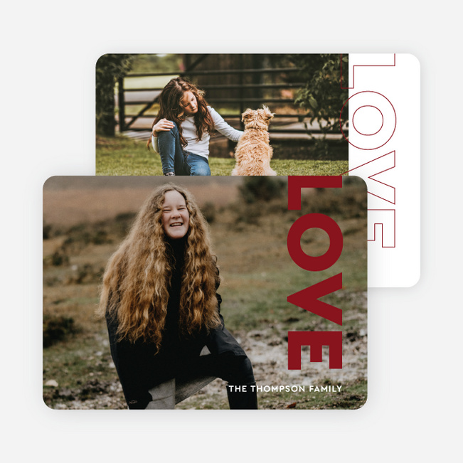 Color Block Love Valentine’s Day Cards - Red