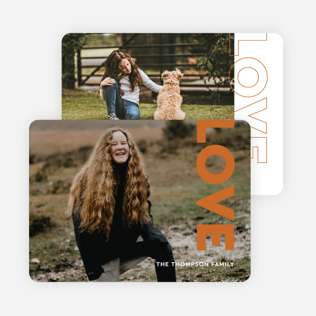 Color Block Love Valentine’s Day Cards - Orange