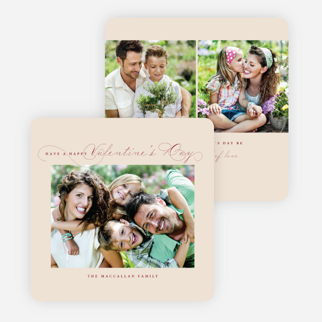 Curly Cue Valentine’s Day Cards - Red