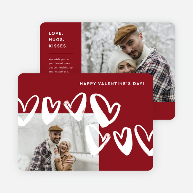 Floating Hearts Valentine’s Day Cards - Red