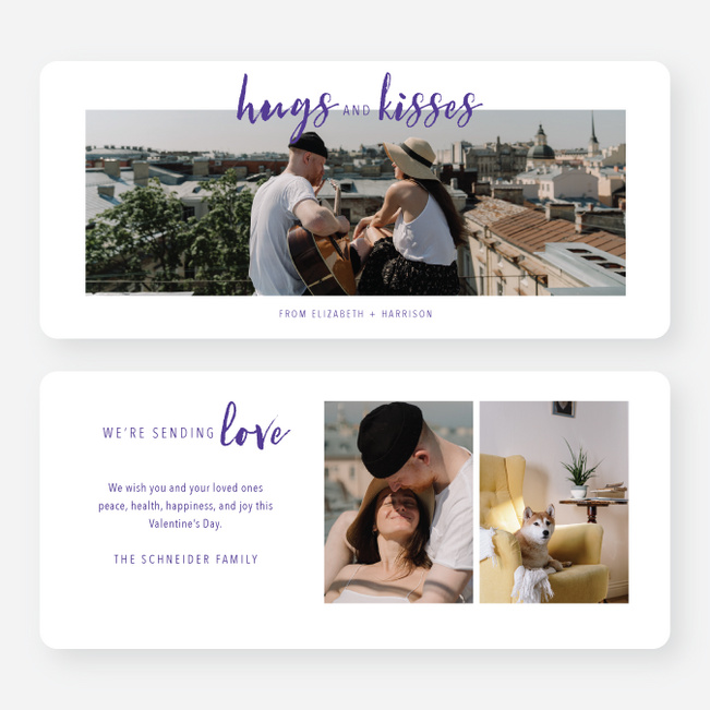 Simply Brushed Valentine’s Day Cards - Purple