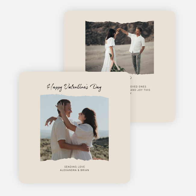 Tear Me a Piece Valentine’s Day Cards - Beige