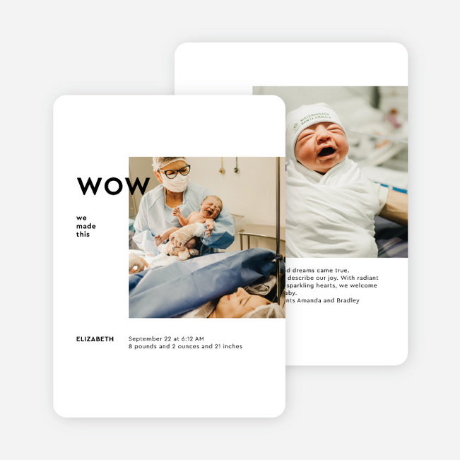 Dreamed of This Baby Birth Announcements - White