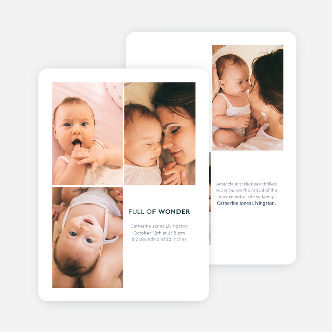 Giggle Grid Baby Birth Announcements - Blue