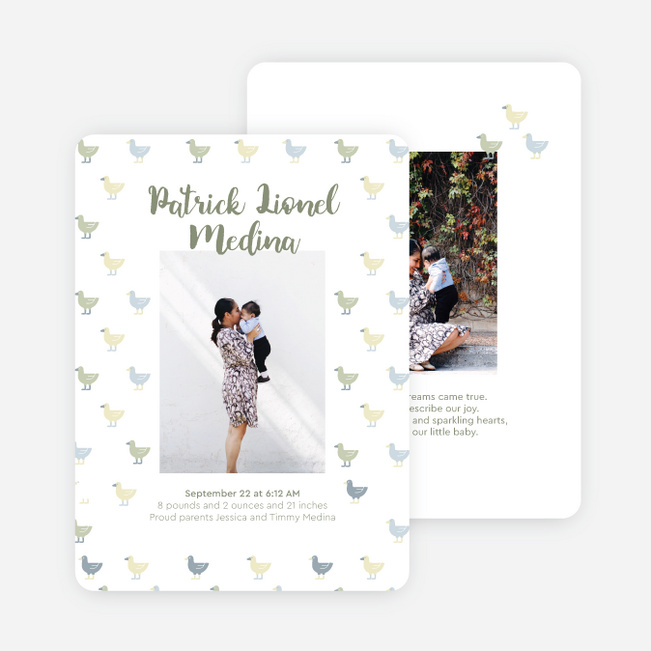 Our Little Duckling Baby Birth Announcements - Multi