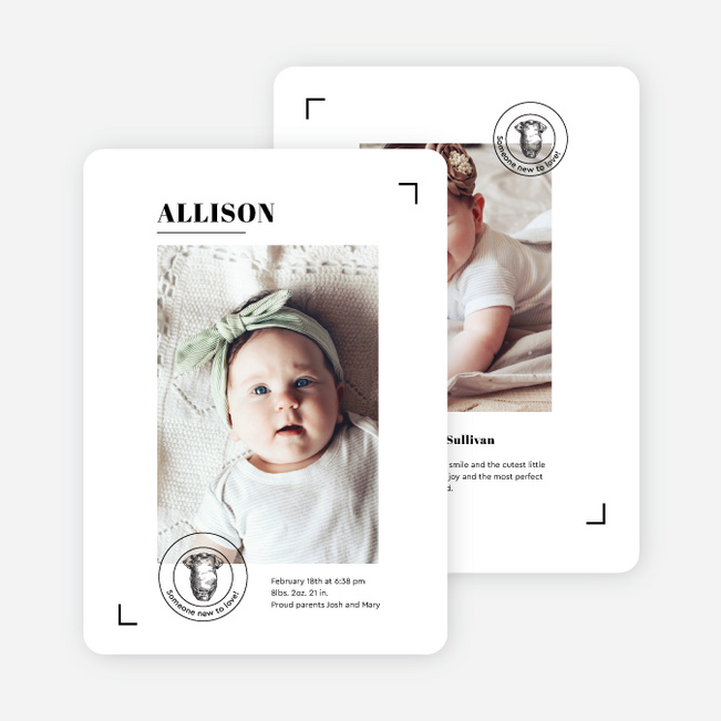 Picture Perfect Baby Birth Announcements - White